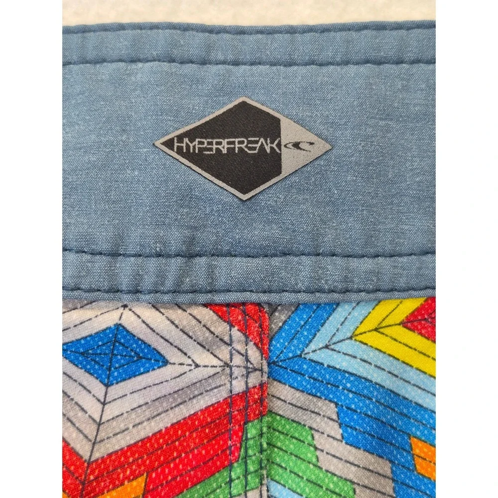 O'Neill Hyperfreak Board Shorts Geometric Print Multi Color Men's 33
